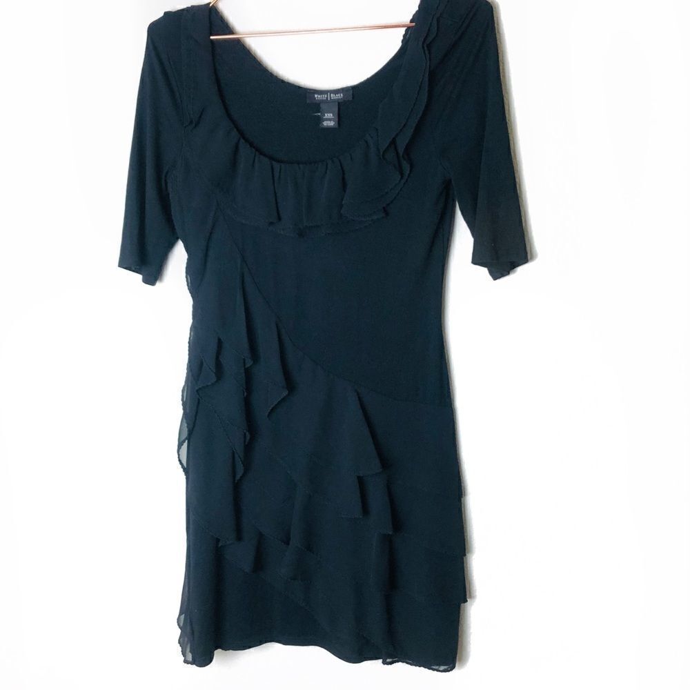 EUC White House Black Market Ruffle Mini Dress XXS